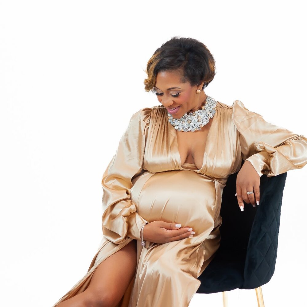 Gold Maternity Dress